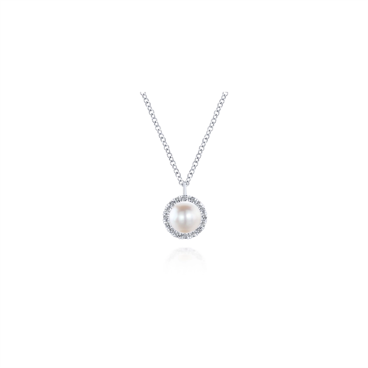 Gabriel & Co Necklaces in White Gold containing Multi-gemstone, Diamond, Pearl NK5619W45PL