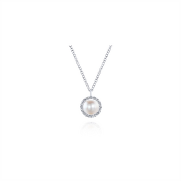 Gabriel & Co Necklaces in White Gold containing Multi-gemstone, Diamond, Pearl NK5619W45PL