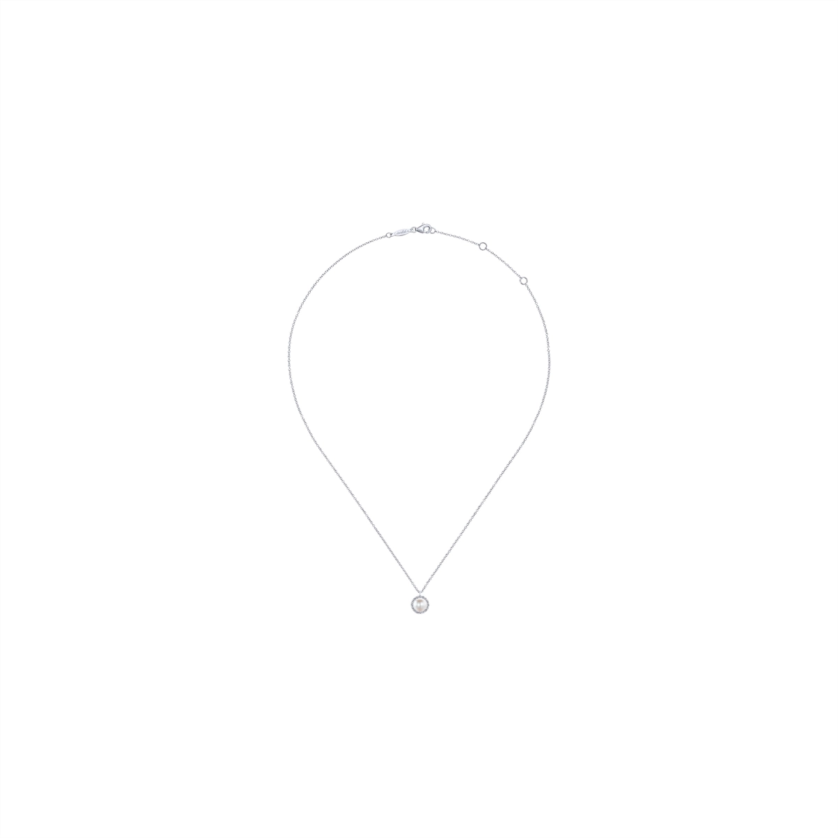 Gabriel & Co Necklaces in White Gold containing Multi-gemstone, Diamond, Pearl NK5619W45PL