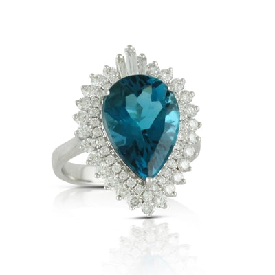 csv_image Doves Ring in White Gold containing London blue topaz, Multi-gemstone, Diamond R8063LBT