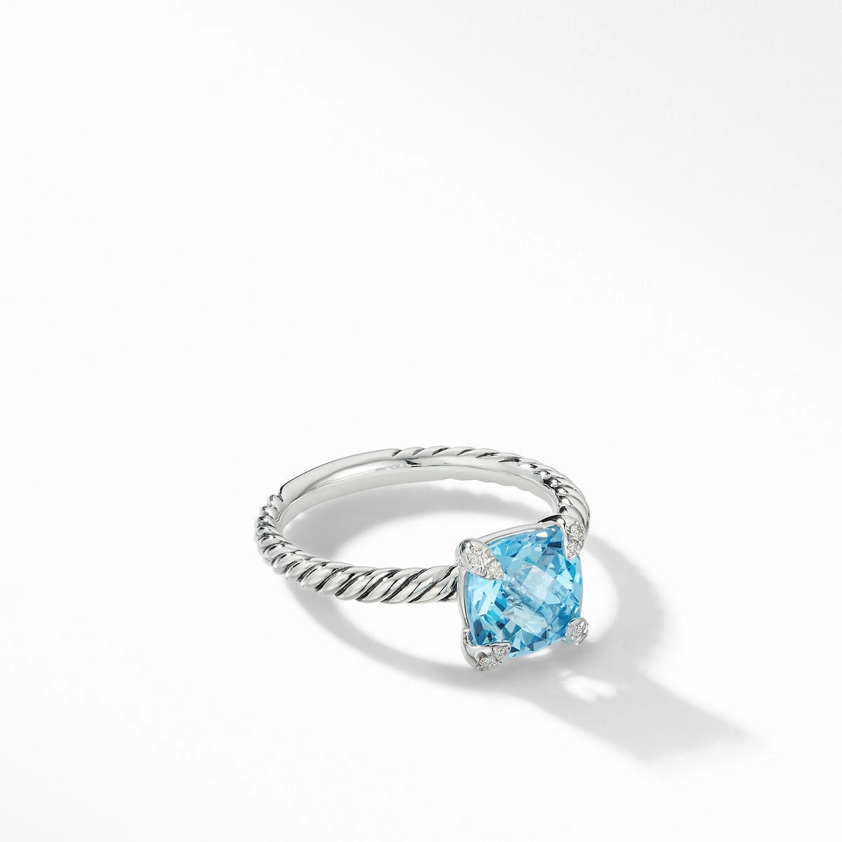 David Yurman Rings in Silver containing Blue topaz , Multi-gemstone, Diamond R16329DSSABTDI6