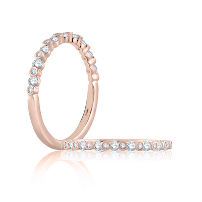 A. Jaffe Wedding Rings in Rose Gold containing Diamond WR1057/28-14R