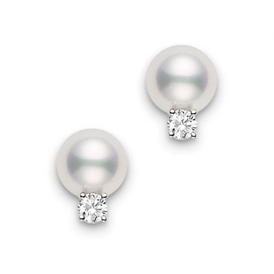 csv_image Mikimoto Earring in White Gold containing Multi-gemstone, Diamond, Pearl PES602DW