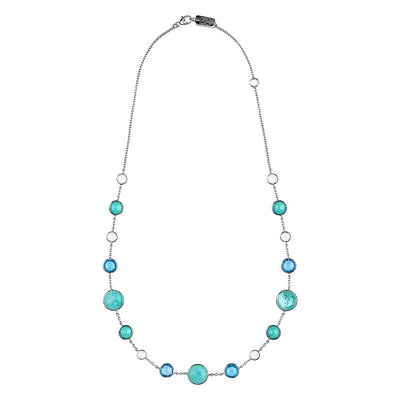 csv_image Ippolita Necklace in Silver containing Blue topaz , Mother of pearl, Quartz, Other, Multi-gemstone, Turquoise SN1572X18WATERFALL