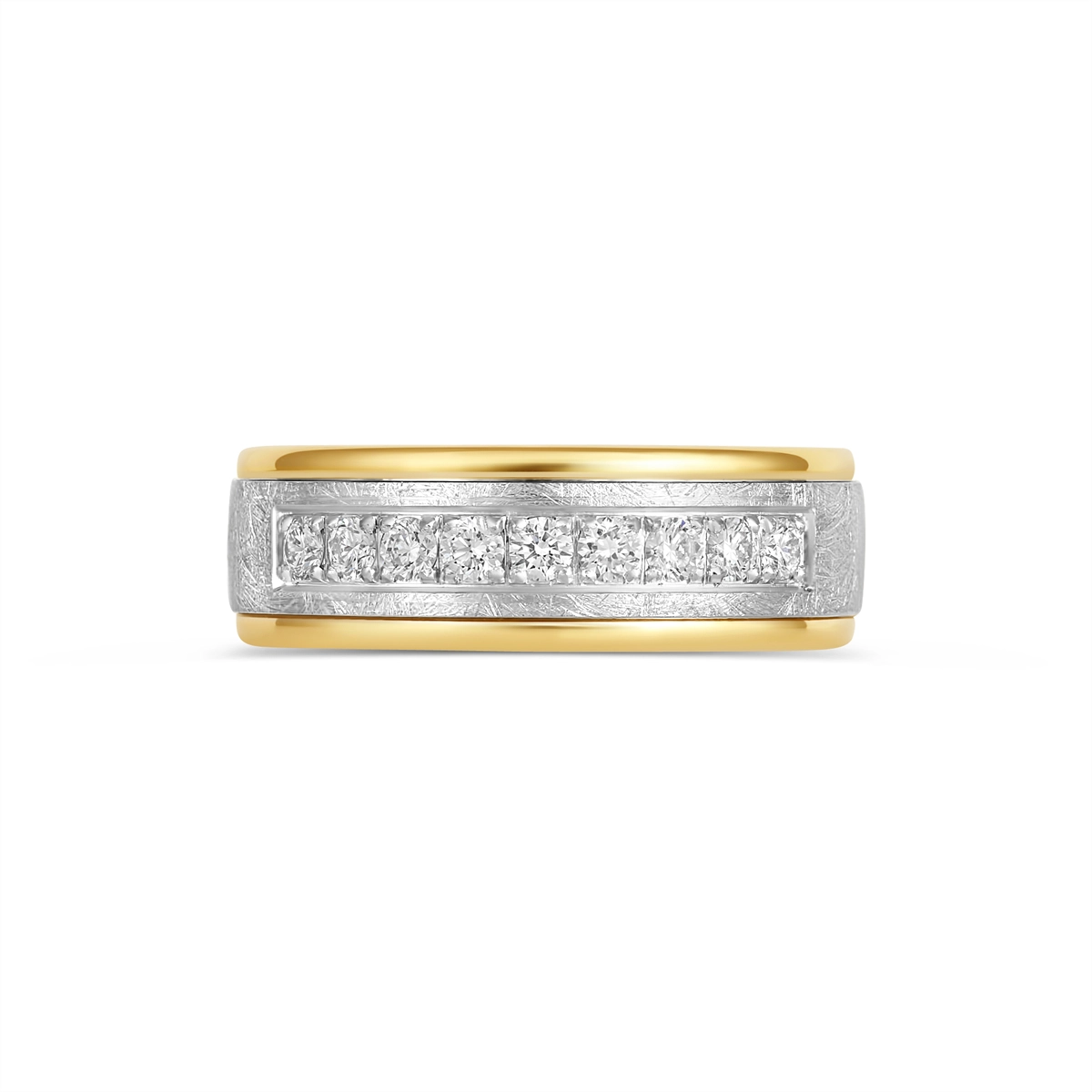 CrownRing Wedding Rings in Mixed Metals containing Diamond RYL-109WYD75-M10