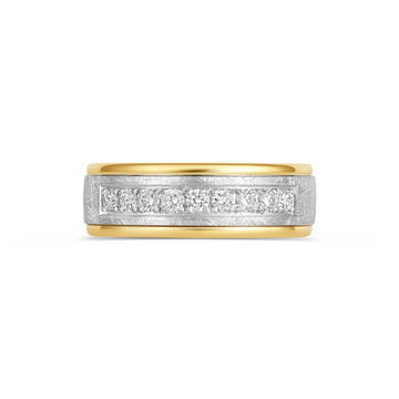 CrownRing Wedding Rings in Mixed Metals containing Diamond RYL-109WYD75-M10