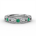 Fana Rings in White Gold containing Multi-gemstone, Diamond, Emerald R1720E/WG