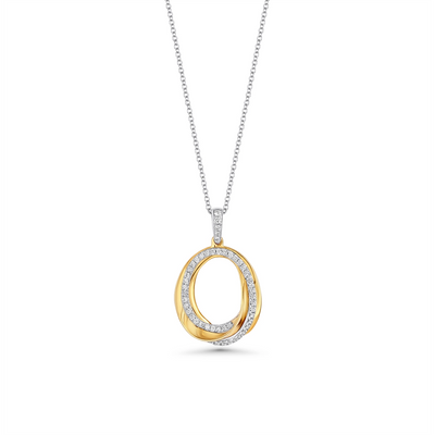 Simon G Necklaces in Mixed Metals containing Diamond MP1752-A