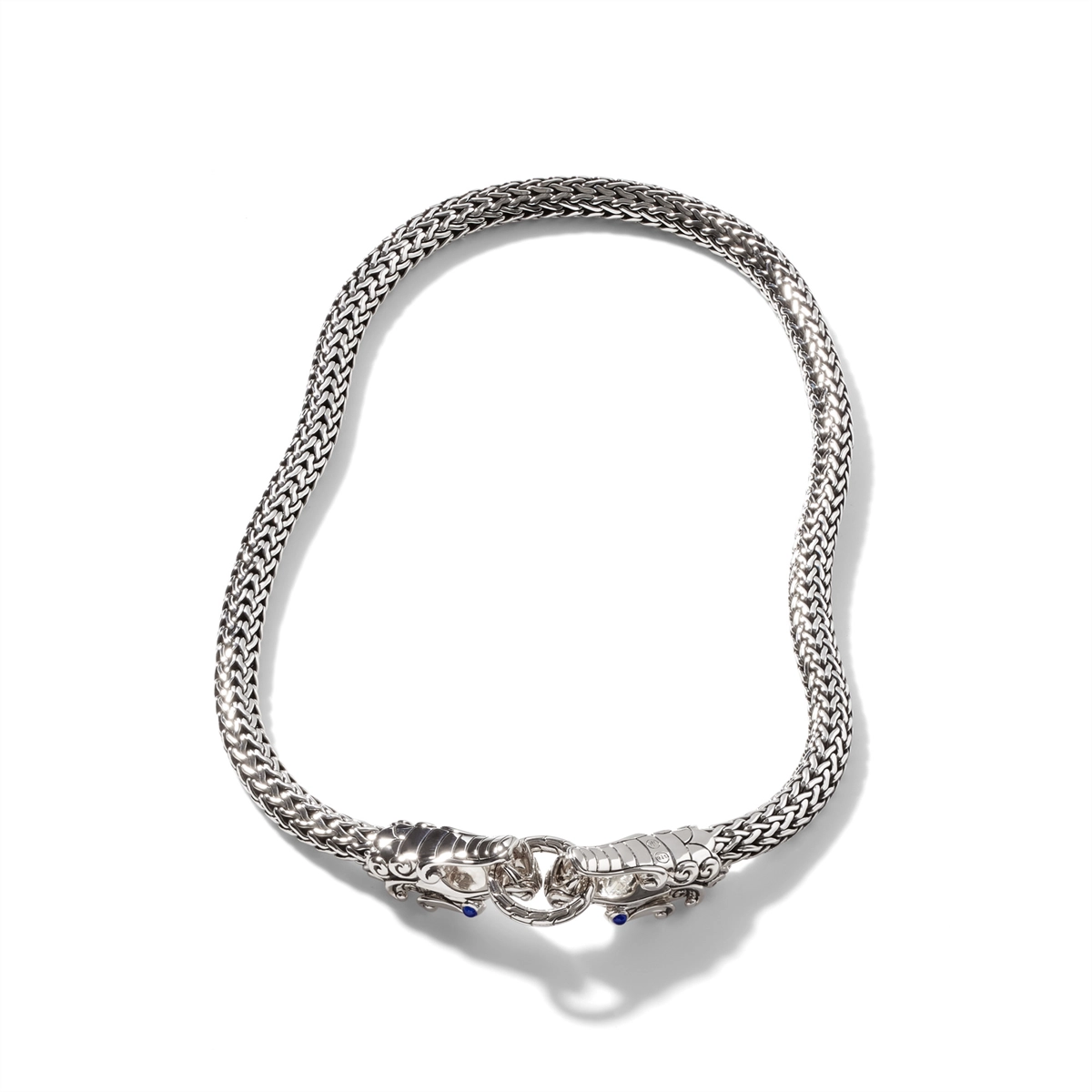 John Hardy Legends Naga Silver Medium Chain Double Dragon Head