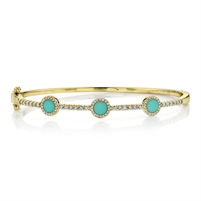 csv_image Bracelets Bracelet in Yellow Gold containing Multi-gemstone, Diamond, Turquoise 399477
