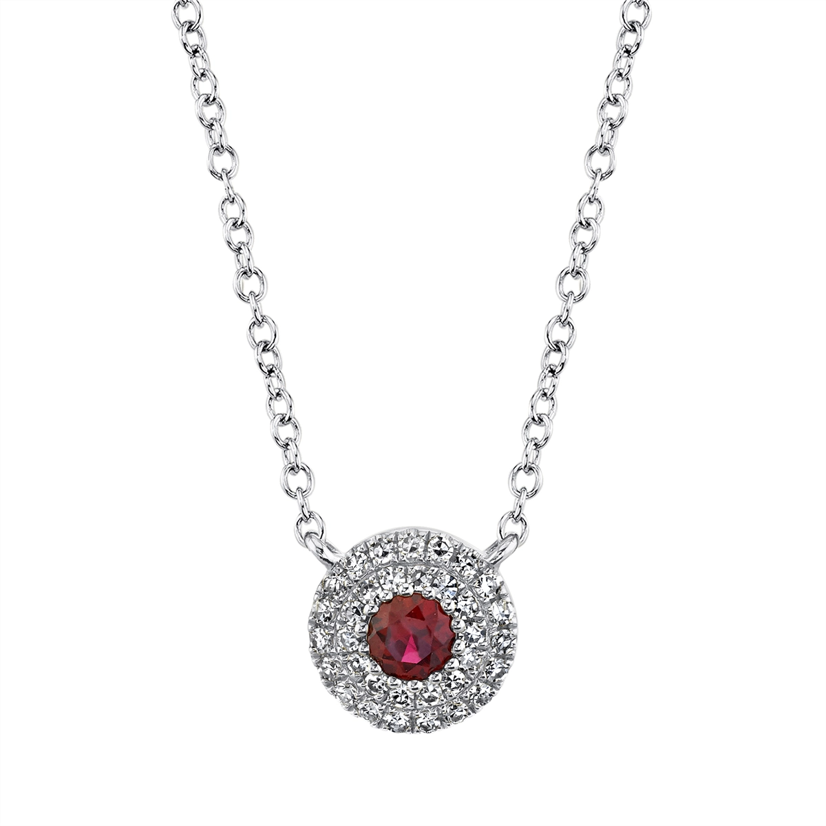 Necklaces Necklaces in White Gold containing Multi-gemstone, Diamond, Ruby 399514