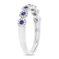 Wedding Bands Rings in White Gold containing Multi-gemstone, Diamond, Sapphire 399520