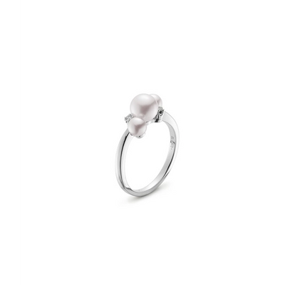 Mikimoto Rings in White Gold containing Multi-gemstone, Diamond, Pearl MRQ10031ADXW