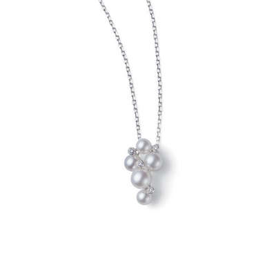 Mikimoto Necklaces in White Gold containing Multi-gemstone, Diamond, Pearl MPQ10041ADXW