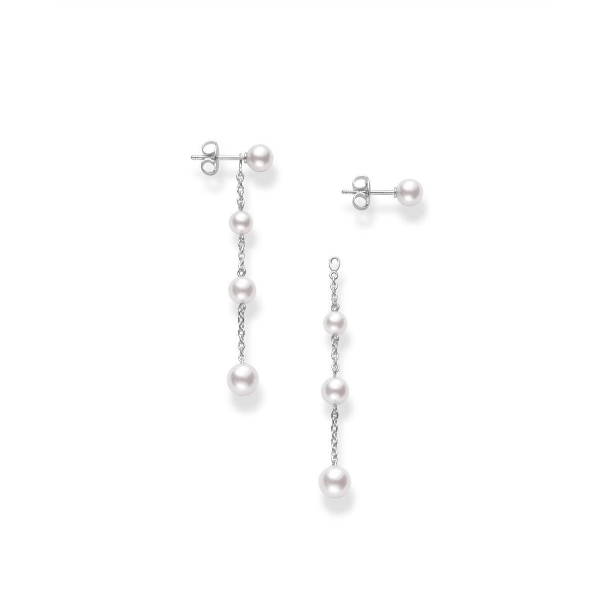 Mikimoto Earrings in White Gold containing Pearl MEQ10023AXXW
