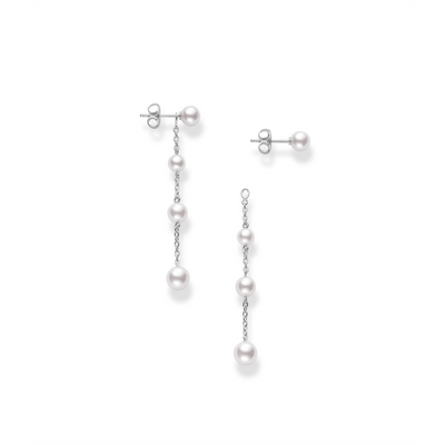 Mikimoto Earrings in White Gold containing Pearl MEQ10023AXXW