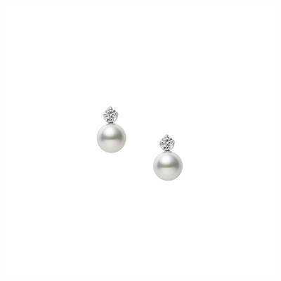 Mikimoto Earrings in White Gold containing Multi-gemstone, Diamond, Pearl MEQ10144ADXW
