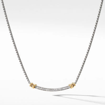 David Yurman Necklaces in Mixed Metals containing Diamond N16394DS8ADI17
