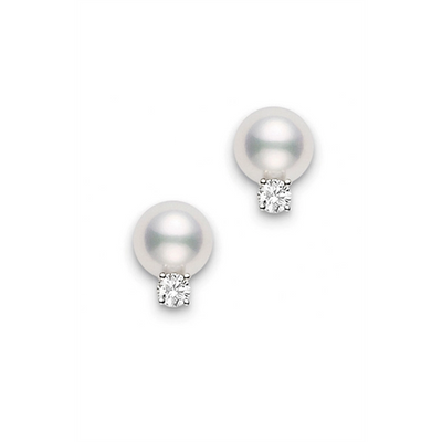 Mikimoto Earrings in White Gold containing Multi-gemstone, Diamond, Pearl PES702DW