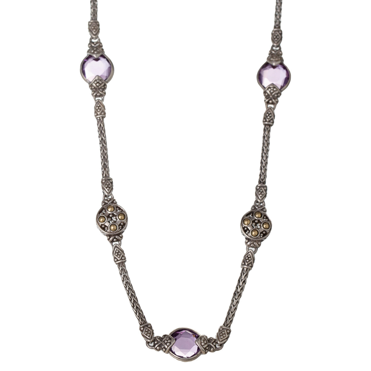 John Hardy Necklaces in Mixed Metals containing Amethyst JHESTATE202008132