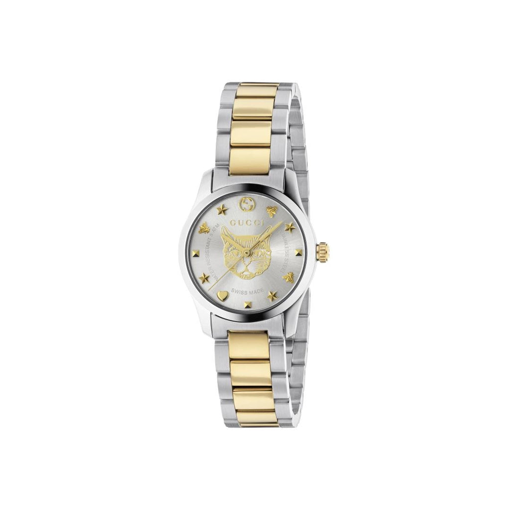 新入荷 Gucci Dial Silver Watch Steel Stainless Two-Tone G-Timeless 時計