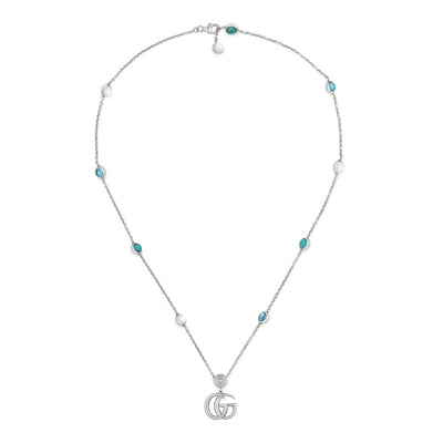 Gucci Necklaces in Silver containing Blue topaz , Mother of pearl, Other, Multi-gemstone YBB52739900100U