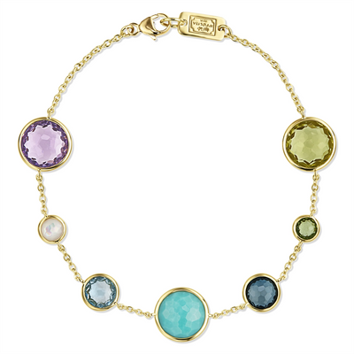 Ippolita Bracelets in Yellow Gold containing Amethyst, Blue topaz , London blue topaz, Mother of pearl, Citrine, Peridot, Multi-gemstone, Turquoise GB568MULTI