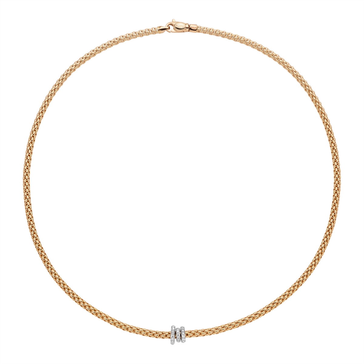 FOPE Necklaces in Mixed Metals containing Diamond 74408CX_PB_G_BBB_043