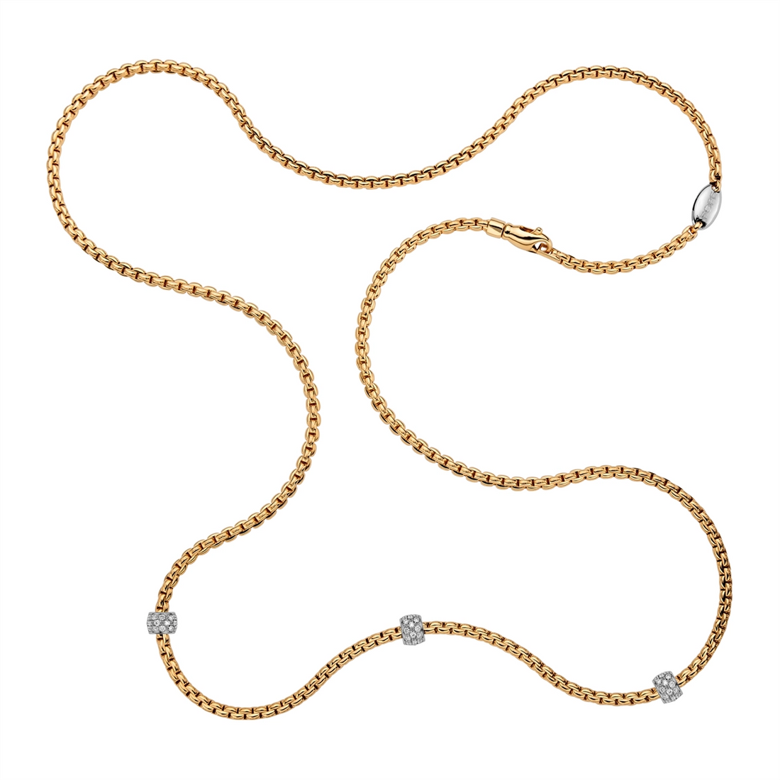 FOPE Necklaces in Mixed Metals containing Diamond 73001C3_PB_G_XBX_070