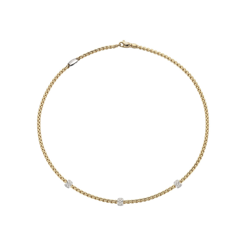 FOPE Necklaces in Mixed Metals containing Diamond 73001C3_PB_G_XBX_070