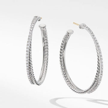 David Yurman Earrings in Silver containing Diamond E14653DSSADI