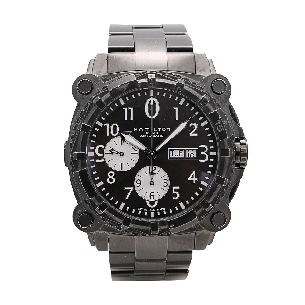 Hamilton Khaki Navy Below Zero Black PVD Day Date 46mm Automatic Preowned