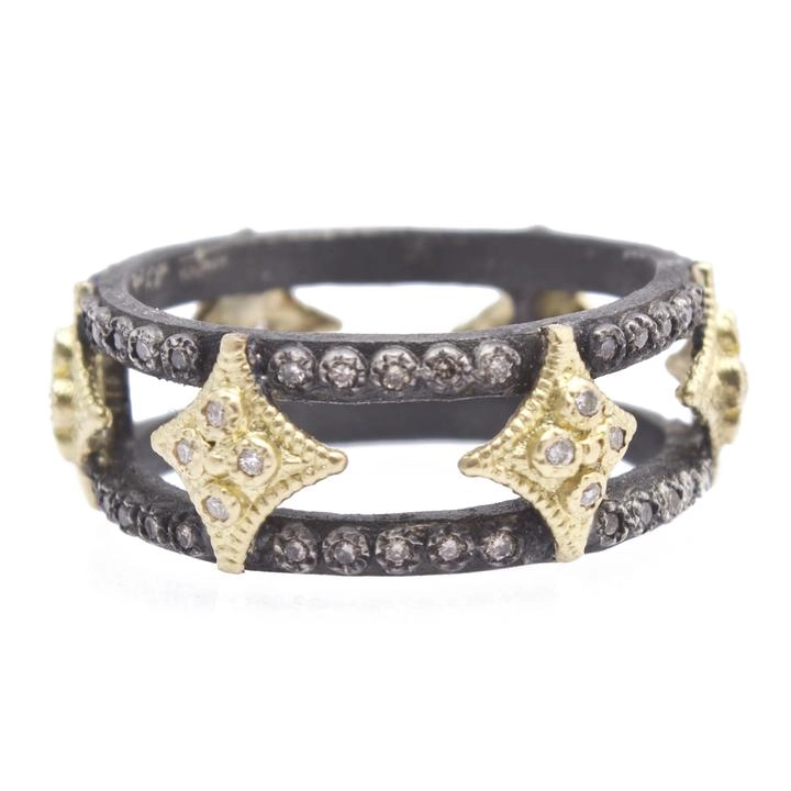 Armenta Rings in Mixed Metals containing Diamond 03477