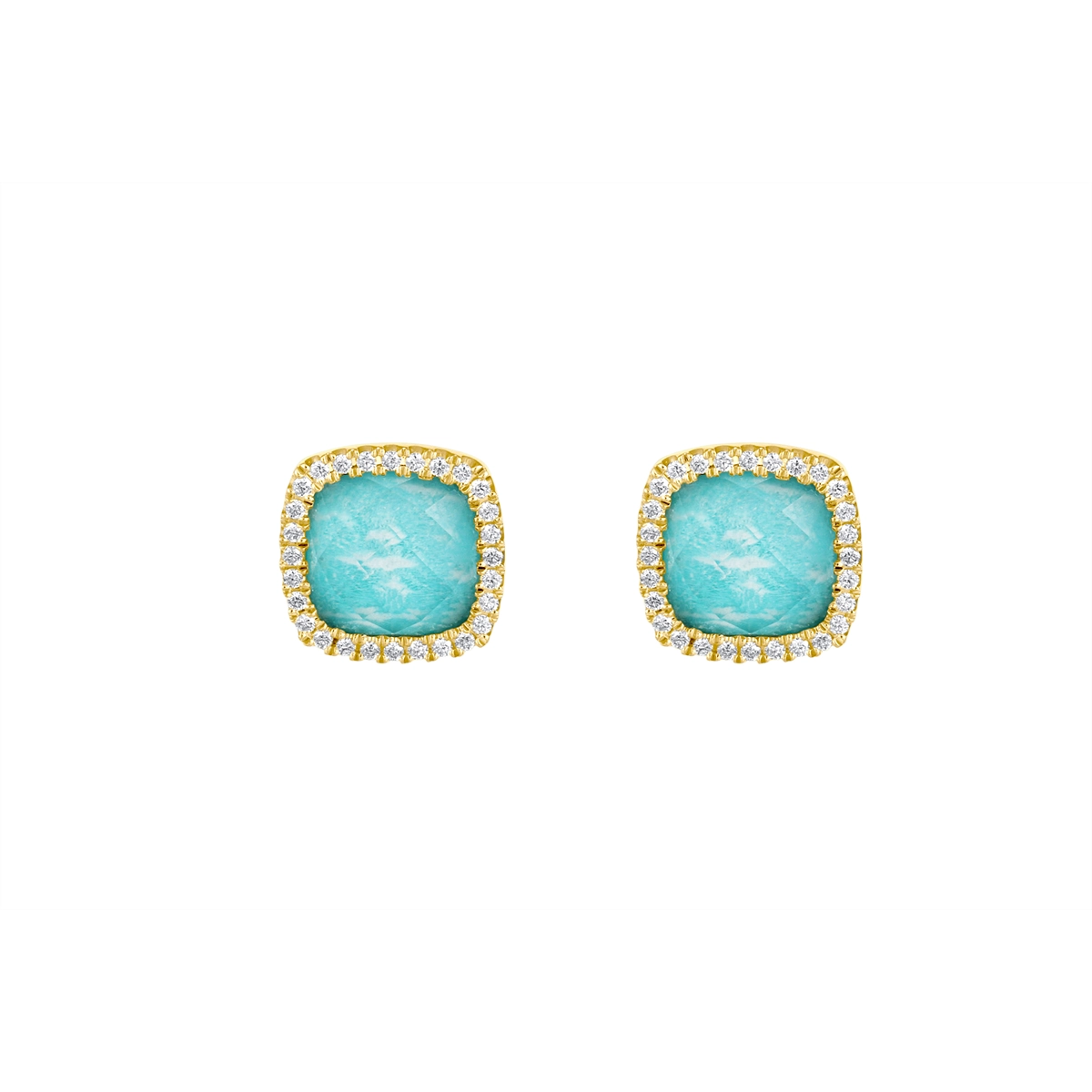 Doves Earrings in Yellow Gold containing Quartz, Other, Multi-gemstone, Diamond E7111AZ