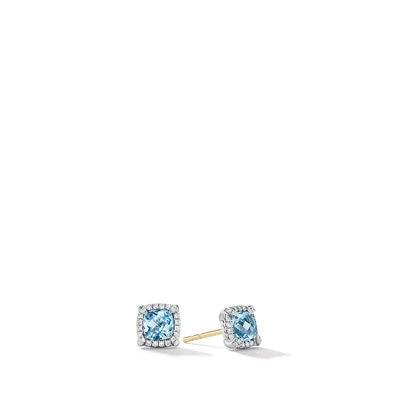 David Yurman Earrings in Silver containing Blue topaz , Multi-gemstone, Diamond E14986DSSABTDI