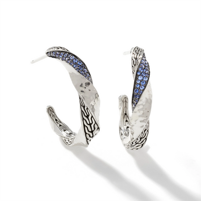 John Hardy Earrings in Silver containing Sapphire EBS9003354BSP