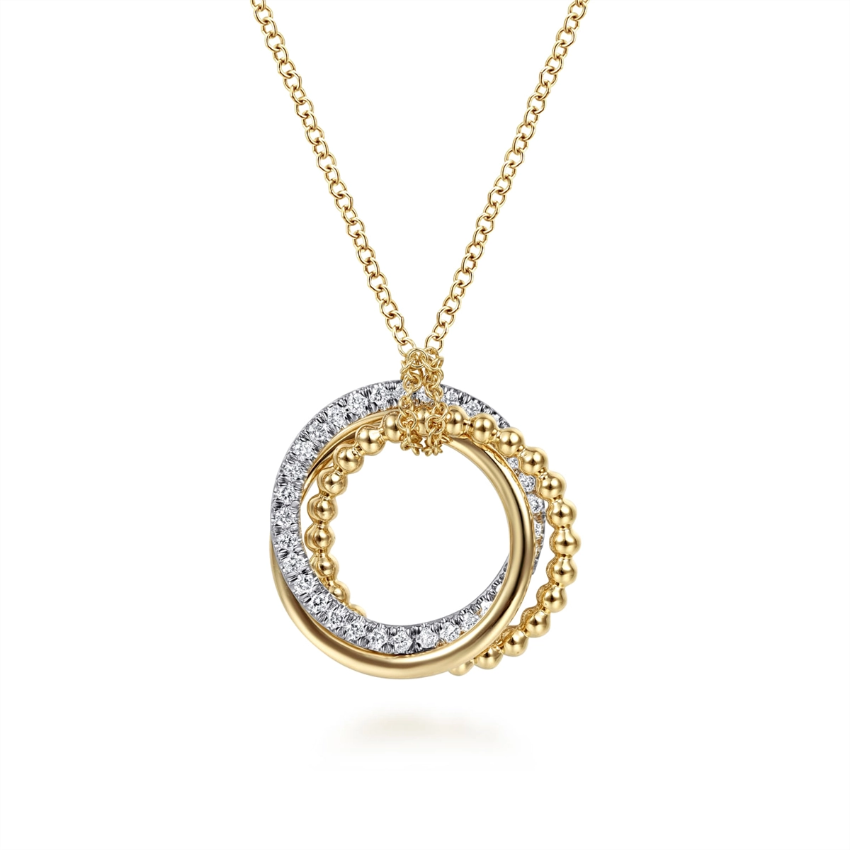 Gabriel & Co Necklaces in Mixed Metals containing Diamond NK6360M45JJ