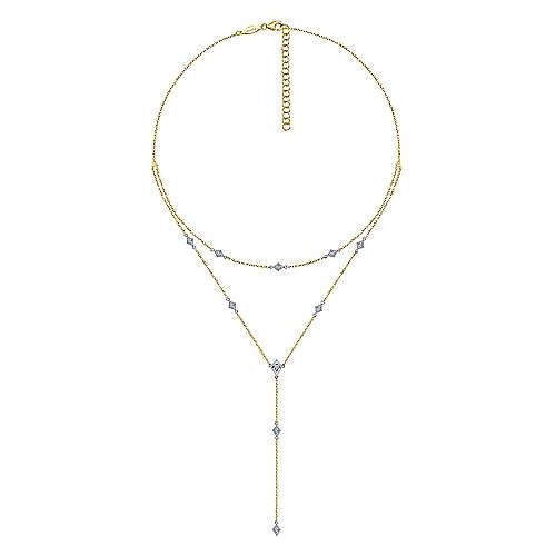 Gabriel & Co Necklaces in Mixed Metals containing Diamond NK6193M45JJ