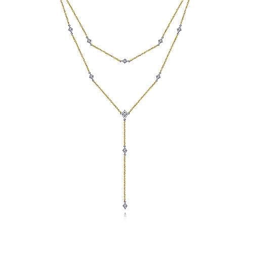 Gabriel & Co Necklaces in Mixed Metals containing Diamond NK6193M45JJ