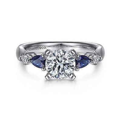 csv_image Gabriel & Co Engagement Ring in White Gold containing Multi-gemstone, Diamond, Sapphire ER6002W44SA