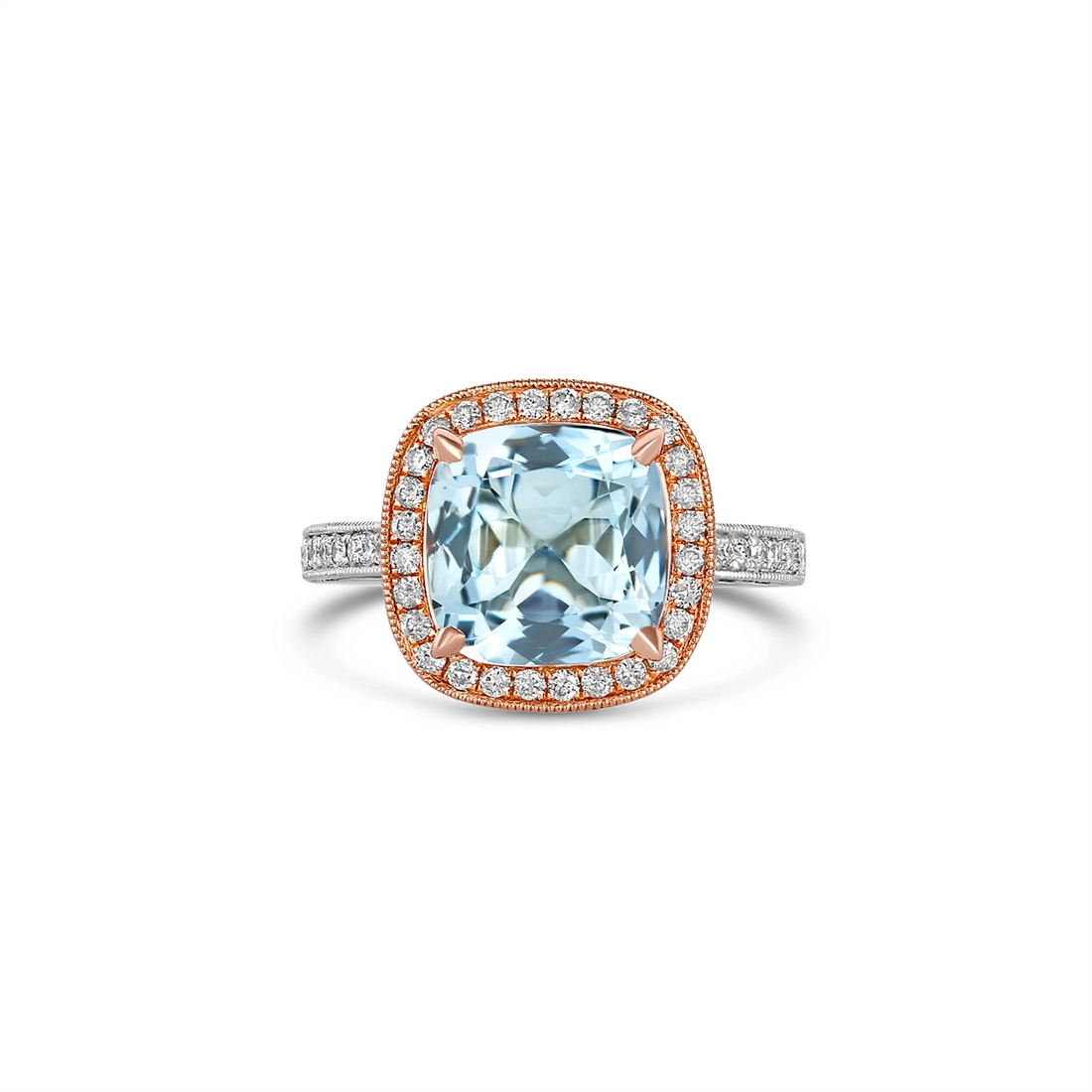 Engagement Collections Rings in Mixed Metals containing Aquamarine, Multi-gemstone, Diamond 409643