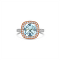 Engagement Collections Rings in Mixed Metals containing Aquamarine, Multi-gemstone, Diamond 409643
