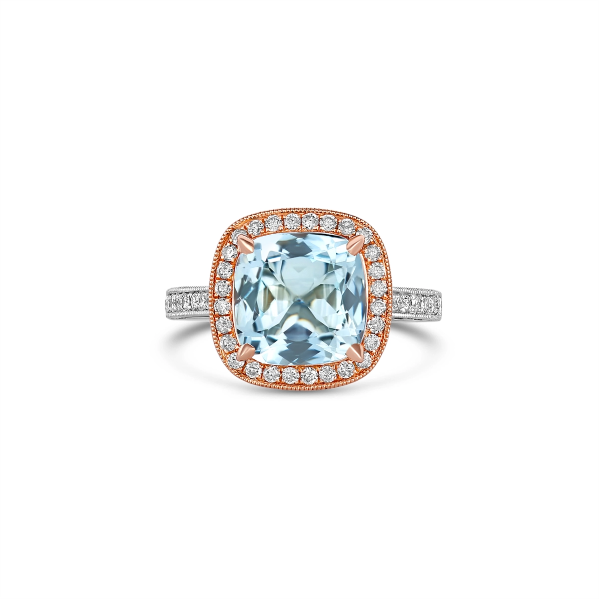 Engagement Collections Rings in Mixed Metals containing Aquamarine, Multi-gemstone, Diamond 409643