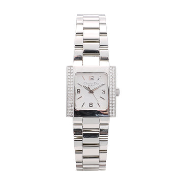 Christian Dior Watch Stainless Steel Silver Dial Diamonds 25mm