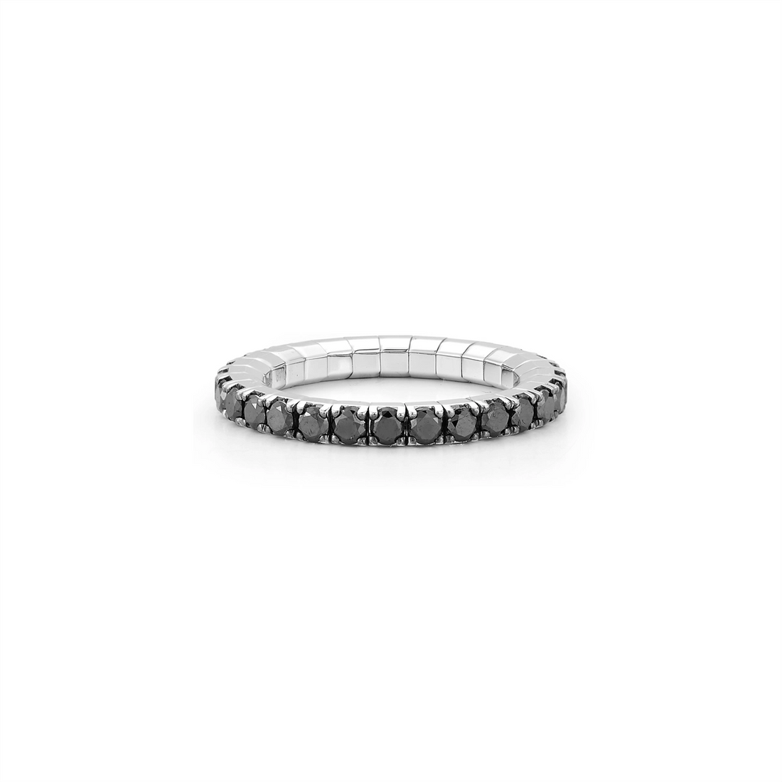 Extensible Rings in White Gold containing Black diamond FTE85DN.M