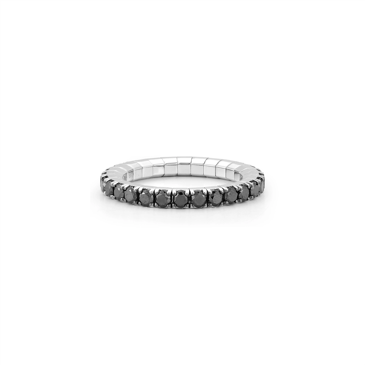 Extensible Rings in White Gold containing Black diamond FTE85DN.M