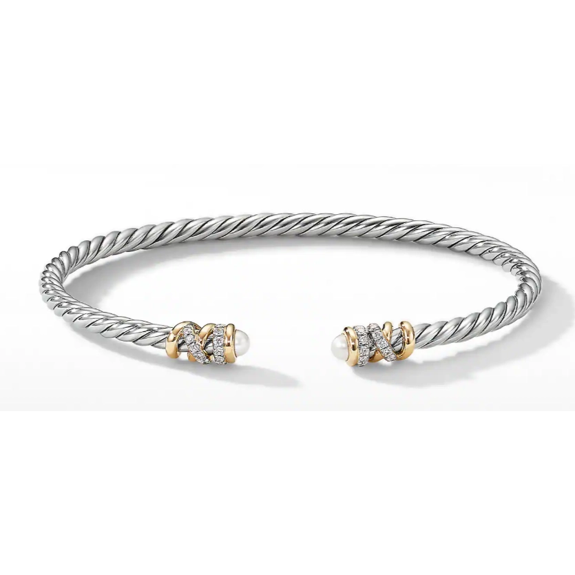 David Yurman Bracelets in Mixed Metals containing Multi-gemstone, Diamond, Pearl B16568DS8DKWDIM