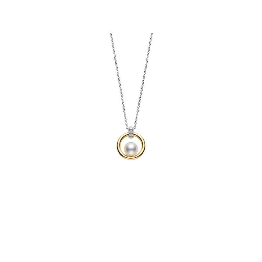 Mikimoto Necklaces in Mixed Metals containing Multi-gemstone, Diamond, Pearl MPQ10145ADXC