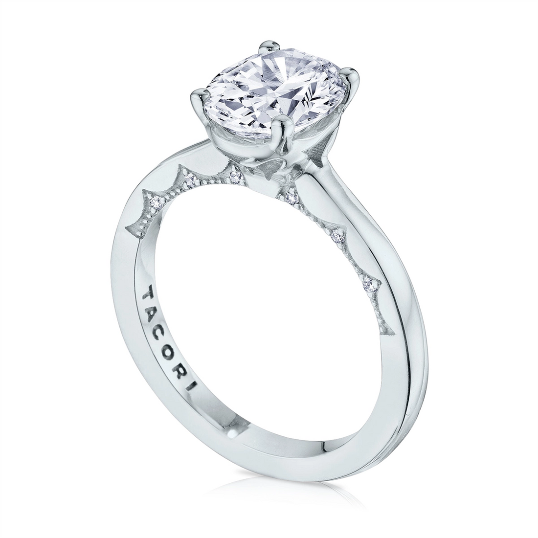 Tacori Engagement Rings in White Gold containing Diamond P100 2 OV 9X7 FW