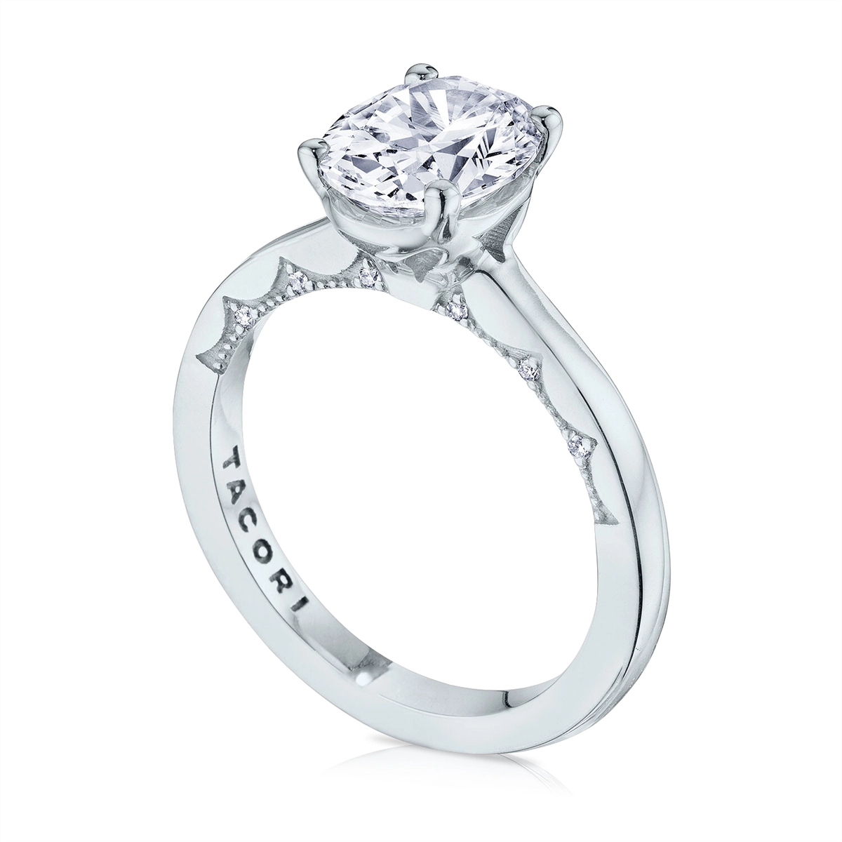 Tacori Engagement Rings in White Gold containing Diamond P100 2 OV 9X7 FW